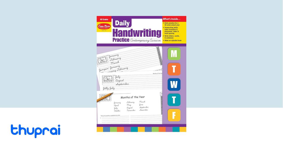 Daily Handwriting Practice Contemporary Cursive, Kindergarten Grade