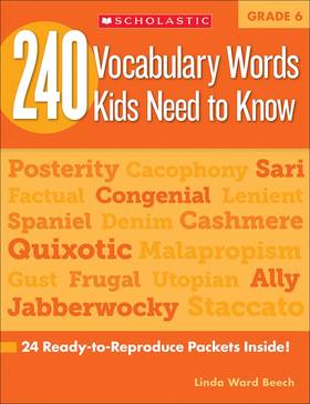 240 Vocabulary Words Kids Need to Know: Grade 6: 24 Ready-To-Reproduce Packets Inside!'s front cover