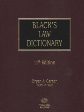 Blacks Law Dictionary's front cover