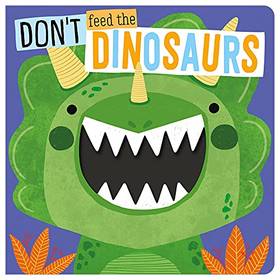 英文原版 Don't Feed the Dinosaurs 纸板洞洞书 低幼英语韵律启蒙 亲子互动