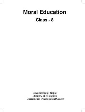 Moral Education: Grade 8's front cover
