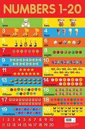 Numbers 1-20 Chart - Early Learning Educational Chart For Kids: Perfect For Homeschooling, Kindergarten and Nursery Students