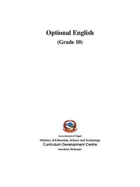 Optional English: Grade 10's front cover