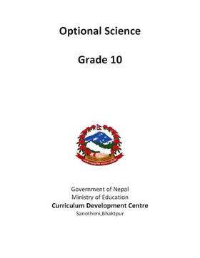 Optional science: Grade 10's front cover
