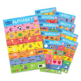 Peppa Pig - My First Early Learning Charts : Learning With Peppa (10 Charts - Alphabet, Animals, Bir's front cover