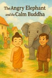 Front-cover for The Angry Elephant and the Calm Buddha