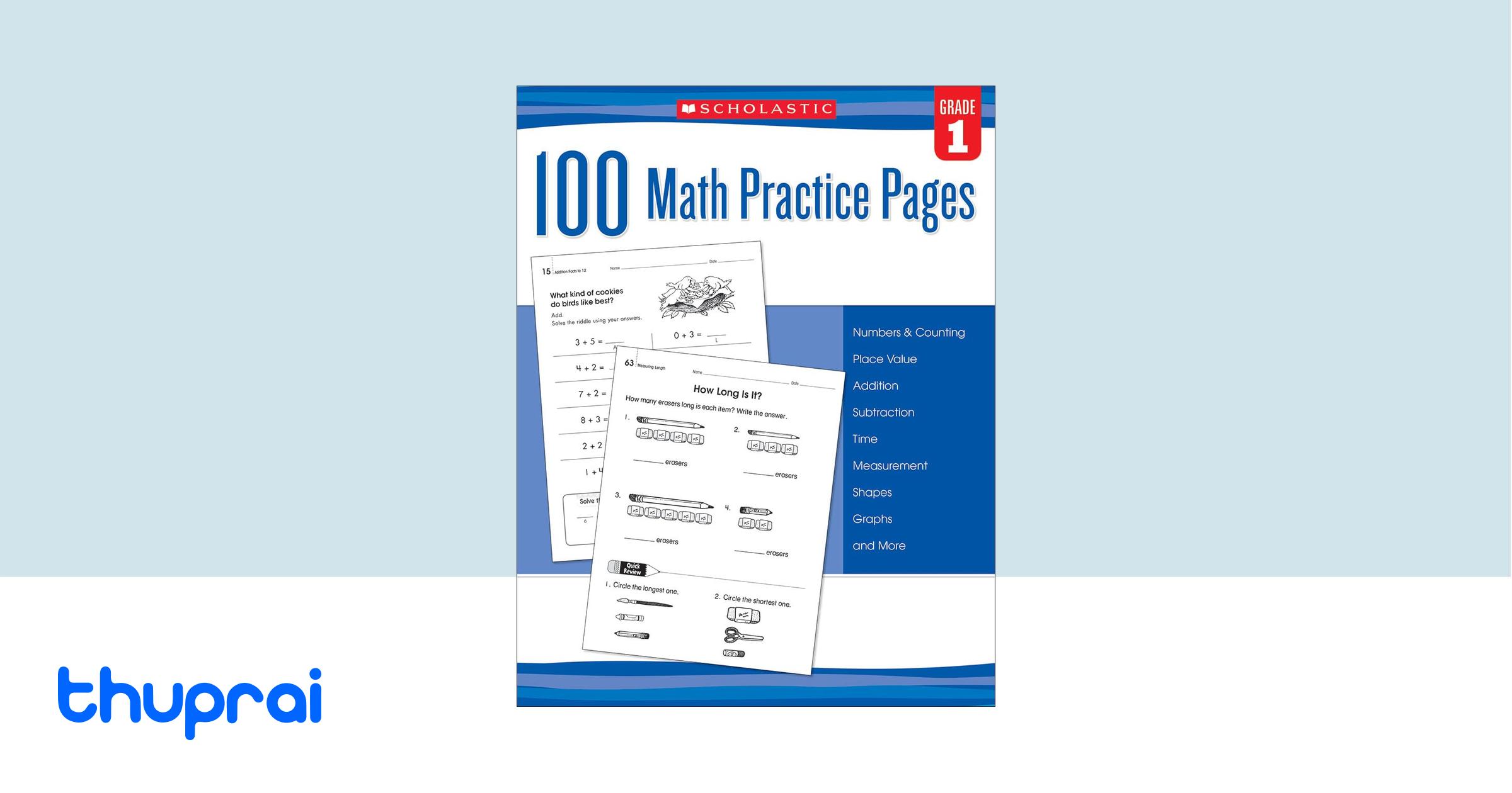 Buy 100 Math Practice Pages Grade 1 In Nepal Thuprai